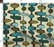 Teal Mid Century Retro Vintage 1950S Geometric Blue Green Modern Olive Abstract Custom Printed Fabric by Spoonflower Various Fabrics by the Yard or Fat Quarter